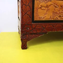 Pamono Oriental Carved Wooden Chest