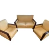 Pamono Original Art Deco Leather Sofa and Amrchairs, 1930s, Set of 3 Best