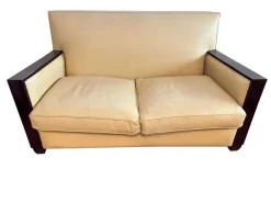 Pamono Original Art Deco Leather Sofa and Amrchairs, 1930s, Set of 3 Best