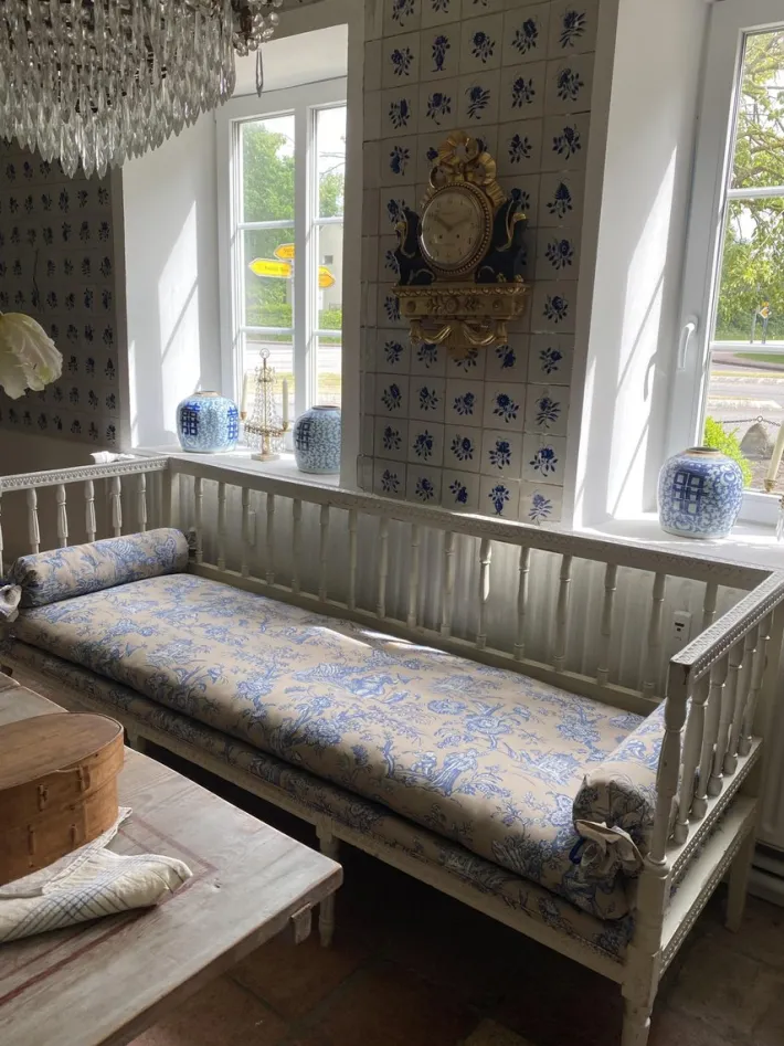 Pamono Original Swedish Bench with New Cover, 1880s New