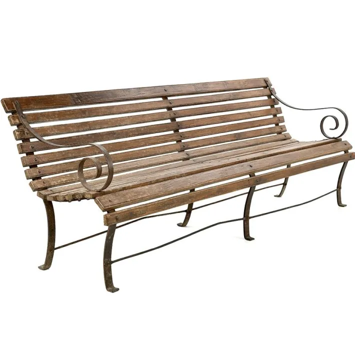 Pamono Outdoor Bench in Solid Wood and Iron Outlet