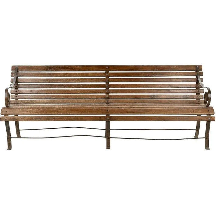 Pamono Outdoor Bench in Solid Wood and Iron Outlet
