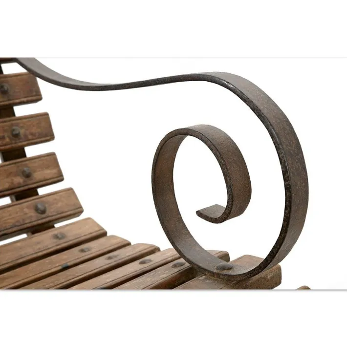 Pamono Outdoor Bench in Solid Wood and Iron Outlet