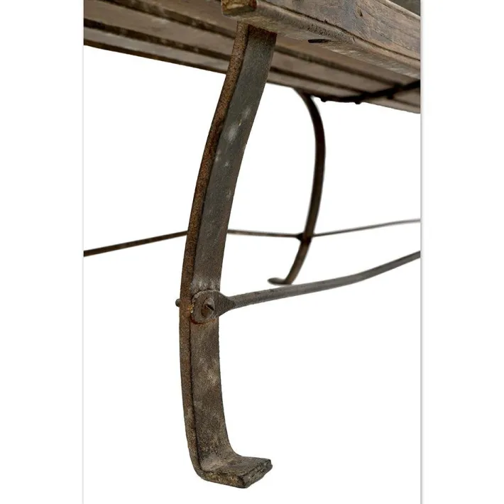 Pamono Outdoor Bench in Solid Wood and Iron Outlet