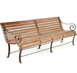 Pamono Outdoor Bench in Solid Wood and Iron