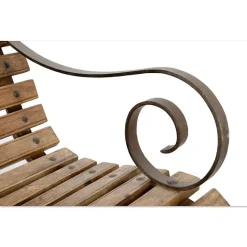 Pamono Outdoor Bench in Solid Wood and Iron