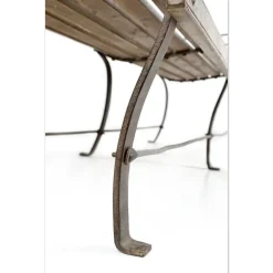 Pamono Outdoor Bench in Solid Wood and Iron