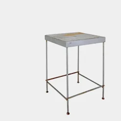 Pamono Outdoor Side Table with Fish Stone Slab Top Sale