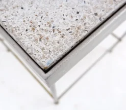 Pamono Outdoor Side Table with Fish Stone Slab Top Sale