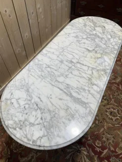 Pamono Oval Marble Bistro Table New
