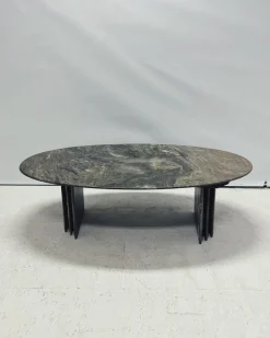 Pamono Oval Marble Coffee Table, 1980s Best