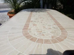 Pamono Oval Rubino Marble Mosaic Table from Egram Hot