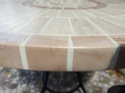 Pamono Oval Rubino Marble Mosaic Table from Egram Hot