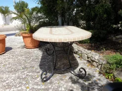 Pamono Oval Rubino Marble Mosaic Table from Egram Hot
