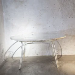 Pamono Oval-Shaped Garden Table in Wrought Iron by Gio Ponti, 1950s New