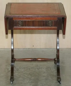 Pamono Oxblood Leather Extending Games Table from Bevan Funnell Outlet