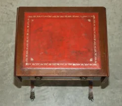 Pamono Oxblood Leather Extending Games Table from Bevan Funnell Outlet