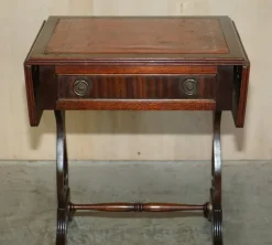 Pamono Oxblood Leather Extending Games Table from Bevan Funnell Outlet