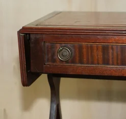 Pamono Oxblood Leather Extending Games Table from Bevan Funnell Outlet