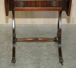 Pamono Oxblood Leather Extending Games Table from Bevan Funnell Outlet