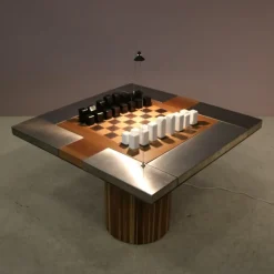 Pamono Pacifico Chess Table by Franco Bozzi and Duccio Trassinelli for Studio A.R.D.I.T.I, Italy, 1973