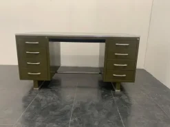 Pamono Painted Metal Desk with Laminate Top from Carlotti, 1950s Clearance