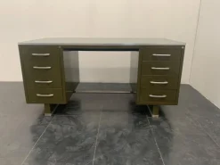 Pamono Painted Metal Desk with Laminate Top from Carlotti, 1950s Clearance
