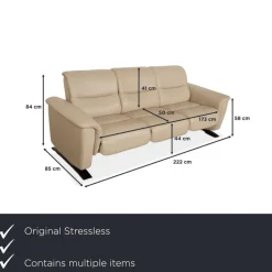 Pamono Panorama 3-Seater and 2-Seater Sofa in Beige Leatherfrom Stressless, Set of 2 Sale