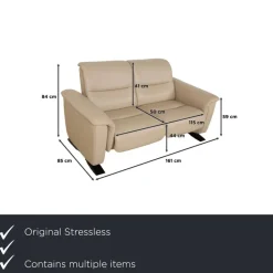 Pamono Panorama 3-Seater and 2-Seater Sofa in Beige Leatherfrom Stressless, Set of 2 Sale
