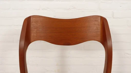 Pamono Papercord & Teak Model 71 Dining Chair by Niels Otto Møller for J.L. Møllers, 1960s Best