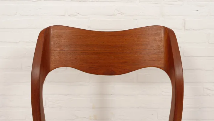 Pamono Papercord & Teak Model 71 Dining Chair by Niels Otto Møller for J.L. Møllers, 1960s Best