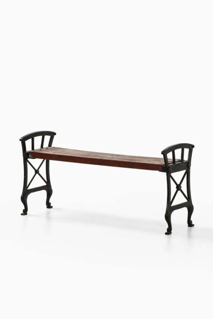 Pamono Parkbänk Nr 2 Bench in Cast Iron and Painted Wood attributed to Folke Bensow, 1920s Sale