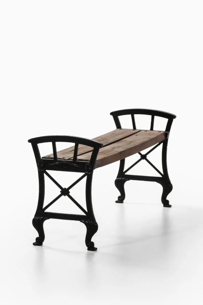 Pamono Parkbänk Nr 2 Bench in Cast Iron and Painted Wood attributed to Folke Bensow, 1920s Sale