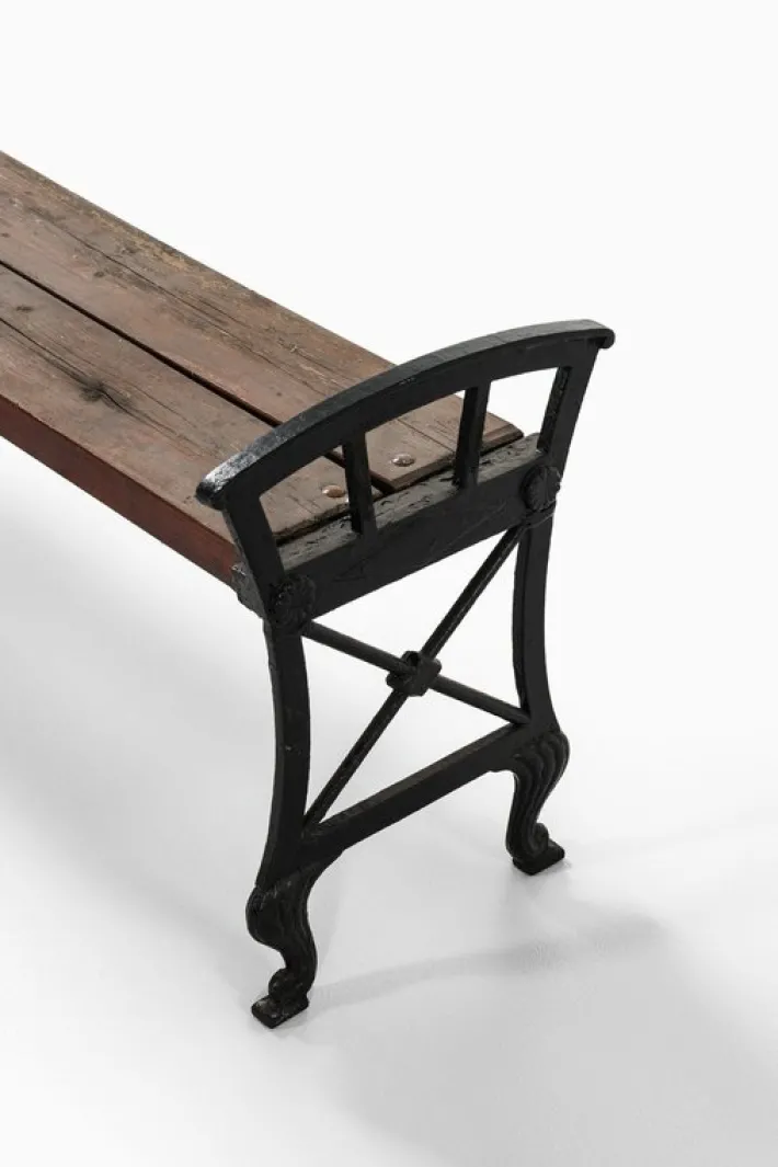 Pamono Parkbänk Nr 2 Bench in Cast Iron and Painted Wood attributed to Folke Bensow, 1920s Sale