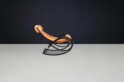 Pamono Patinated Cognac Leather Sgarsul Rocking Chair by Gae Aulenti for Poltronova, 1960s Online