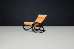 Pamono Patinated Cognac Leather Sgarsul Rocking Chair by Gae Aulenti for Poltronova, 1960s Online