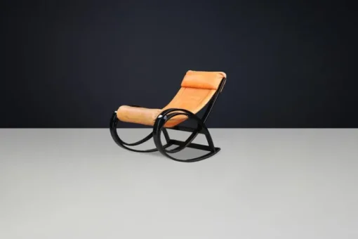 Pamono Patinated Cognac Leather Sgarsul Rocking Chair by Gae Aulenti for Poltronova, 1960s Online
