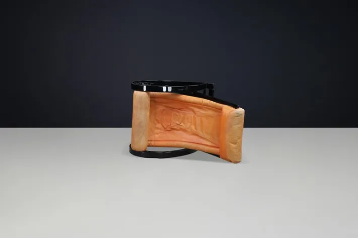 Pamono Patinated Cognac Leather Sgarsul Rocking Chair by Gae Aulenti for Poltronova, 1960s Online