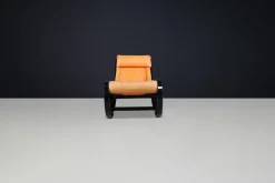 Pamono Patinated Cognac Leather Sgarsul Rocking Chair by Gae Aulenti for Poltronova, 1960s Online
