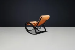 Pamono Patinated Cognac Leather Sgarsul Rocking Chair by Gae Aulenti for Poltronova, 1960s Online