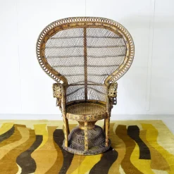 Pamono Peacock Chair in Rattan and Wicker, 1974 Discount