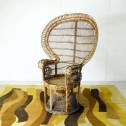 Pamono Peacock Chair in Rattan and Wicker, 1974 Discount