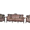 Pamono Piedmontese Baroque Style Sofa and Armchairs in Hand-Carved Wood and Damask Velvet, 1950s, Set of 3 Hot