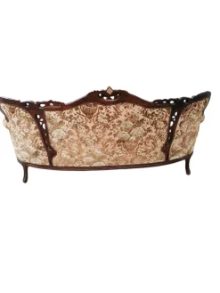 Pamono Piedmontese Baroque Style Sofa and Armchairs in Hand-Carved Wood and Damask Velvet, 1950s, Set of 3 Hot