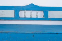 Pamono Pine Box Bench in Blue and White Color, 1910 Hot