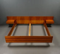 Pamono Pinewood Double Bed, Germany, 1950s Sale