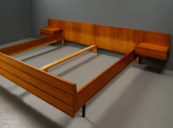 Pamono Pinewood Double Bed, Germany, 1950s Sale