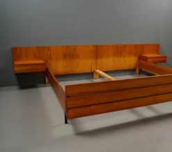 Pamono Pinewood Double Bed, Germany, 1950s Sale