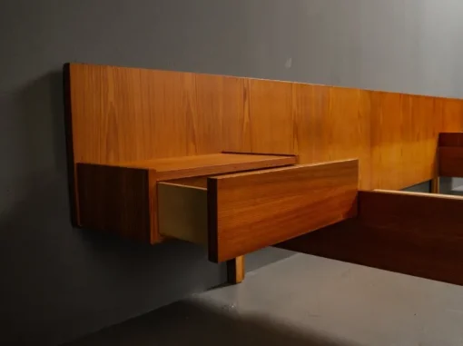 Pamono Pinewood Double Bed, Germany, 1950s Sale