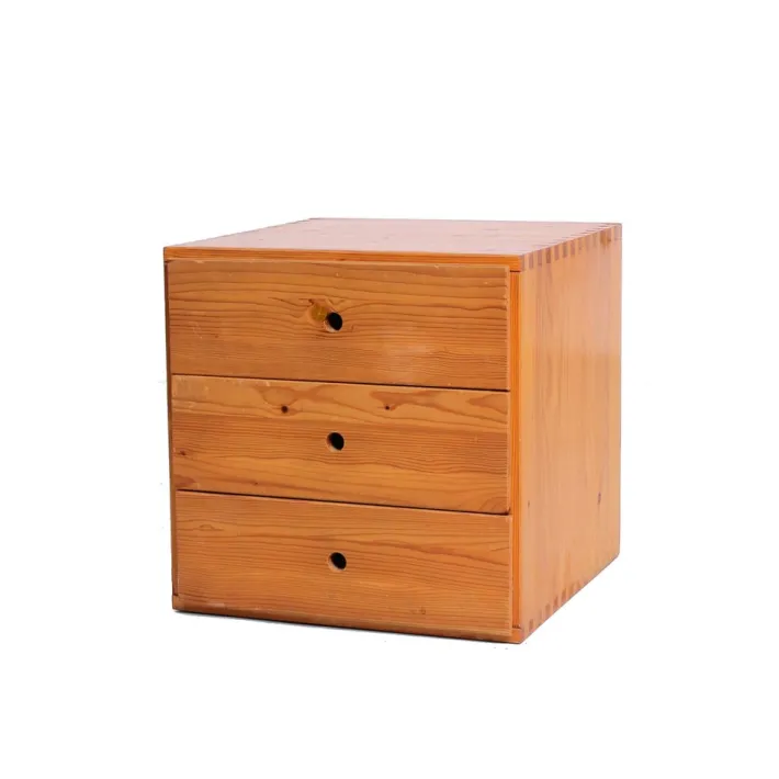 Pamono Pinewood Nightstand attributed to Ate Van Apeldoorn for Houtwerk Hattem, 1960s